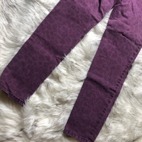 Nine West Vintage America Low Rise Purple Leopard Animal Print Jeans - Picture 8 of 8